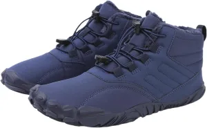 Men's Women's Winter Barefoot Hiking Boots, Slip On Warm Zero Drop Snow Boot, Wide Toe Box Ankle boots, Minimalist Waterproof Shoes, Five Finger Sneakers Hike Shoes for Hiking Walking Outdoor Unisex
