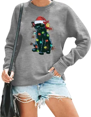 Merry Christmas Shirt for Women Crewneck Funny Snowman Graphic Sweatshirt Casual Holiday Long Sleeve Tops