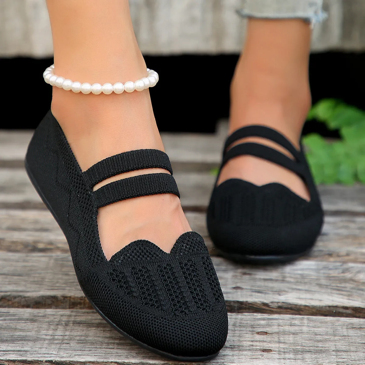 Mesh Slip-on Knit Shoes