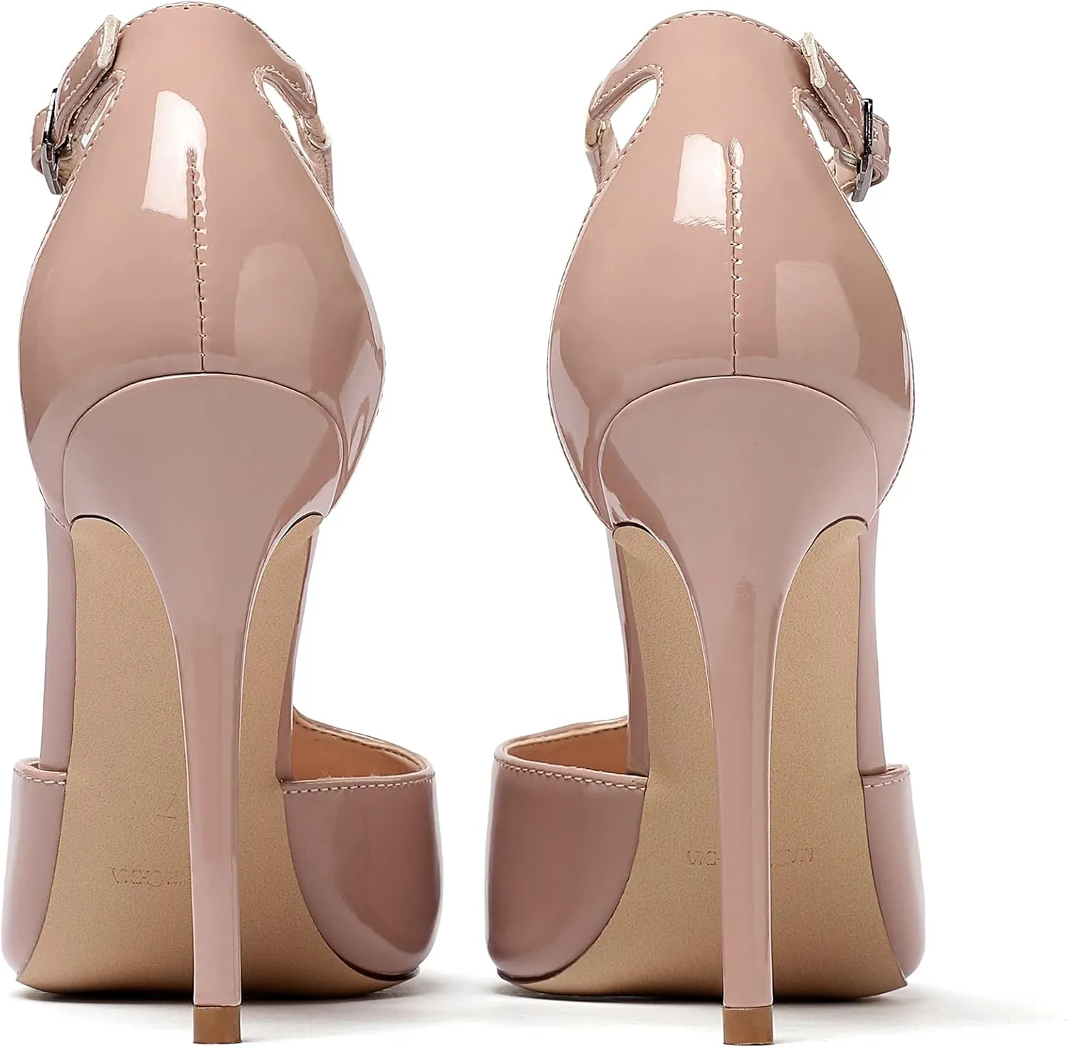 Mettesally Women's High Heels Pointed Toe T-Strap Pumps Ankle Strap Stilettos Mary Jane D'Orsay Sexy Wedding Party Sandals Shoes