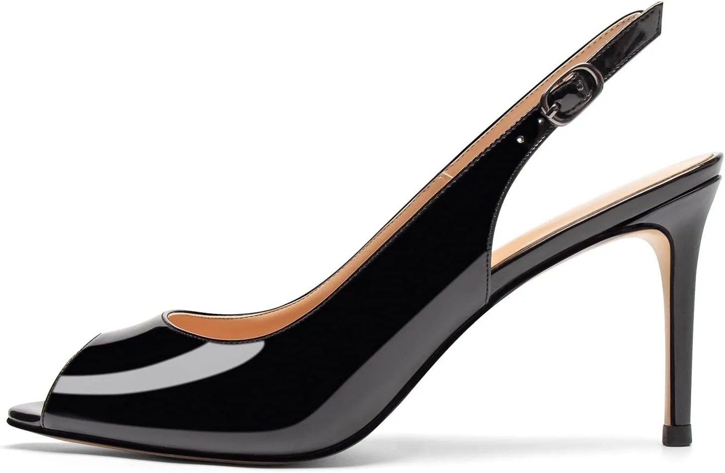 Mettesally Women's Peep Toe Heels Slingback Sandals Kitten High Heel Ankle Strap Heeled Sandals Pumps