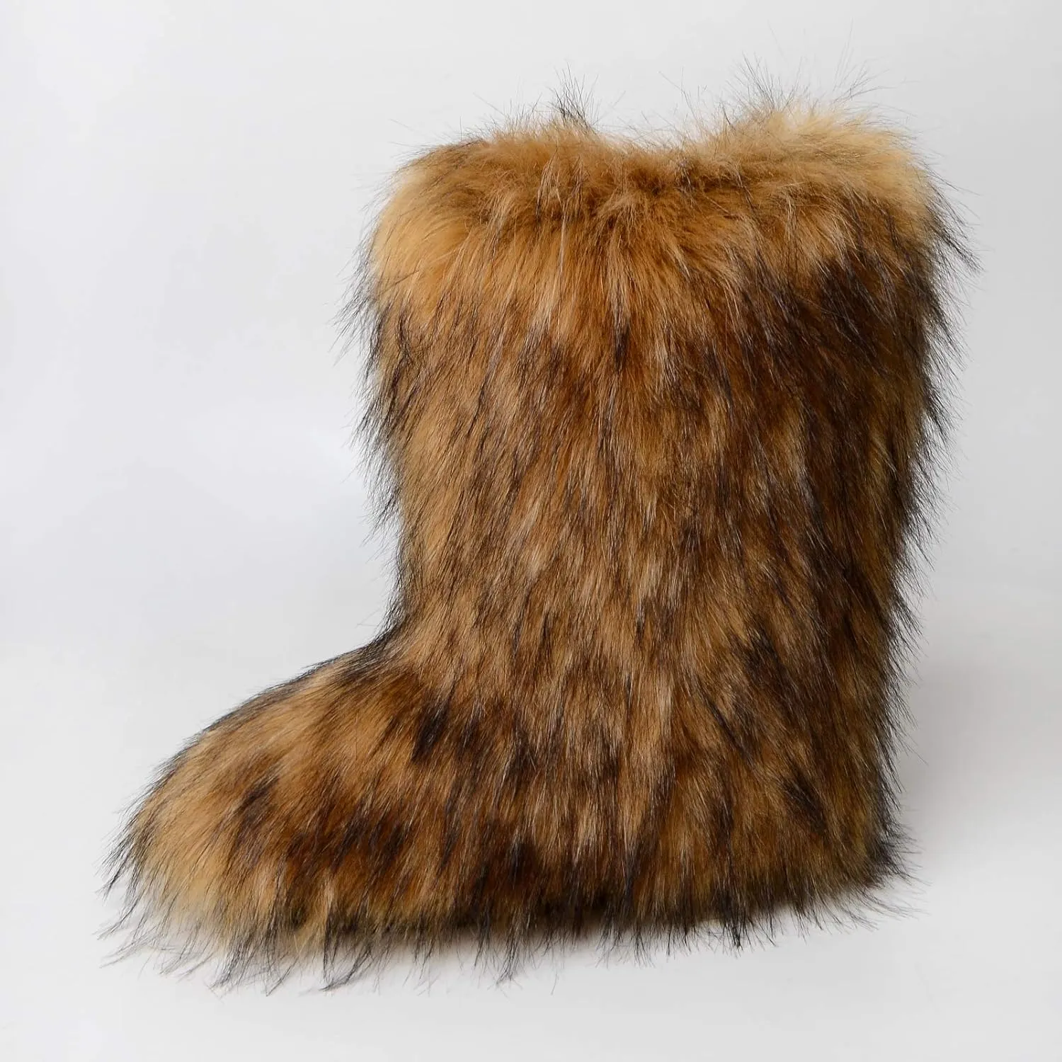 MH Bailment Women's Faux Fur Boots Winter Mid-Calf Snow Boots Fuzzy Fluffy Furry Fashion Short Snow Boots