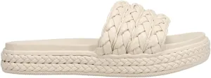MIA Womens Bri Braided Platform Slide Casual Sandals Casual - Black