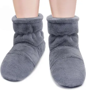 Microwavable Booties and Feet Warmers for Women & Men FSA or HSA Eligible Microwave Heated Foot Warmer Moist Heat Therapy for Cold Feet Relieving Stiffness, Plantar Fascitis, Washable, L