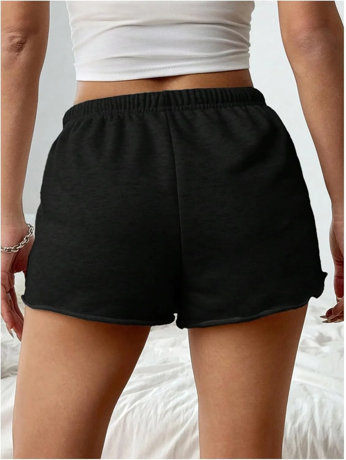 Milumia Women's Drawstring Low Waist Mini Sweat Shorts Casual Summer Workout Track Lounge Shorts