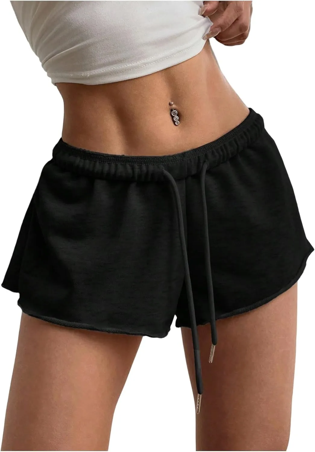 Milumia Women's Drawstring Low Waist Mini Sweat Shorts Casual Summer Workout Track Lounge Shorts