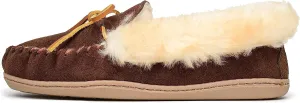 Minnetonka Women's Alpine Sheepskin Slippers, Chocolate, 9.5 W US