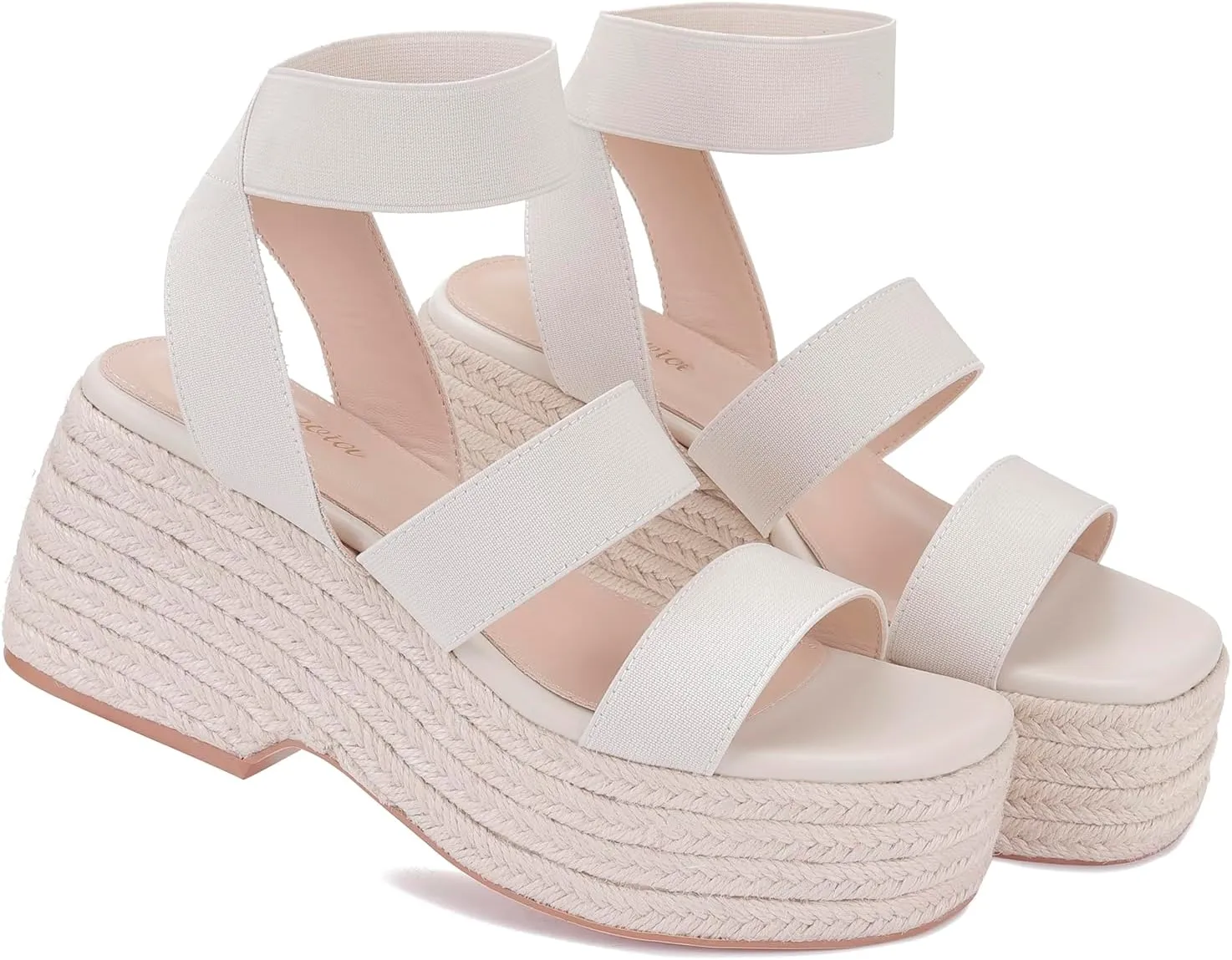 Monrovia Women's Platform Wedge Espadrille Sandals, Ankle Strap Beach Sandals