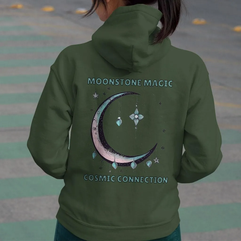 Moonstone Magic Cosmic Connection Women's Zip Hoodie - Crystal Healing Presents - Women Clothing