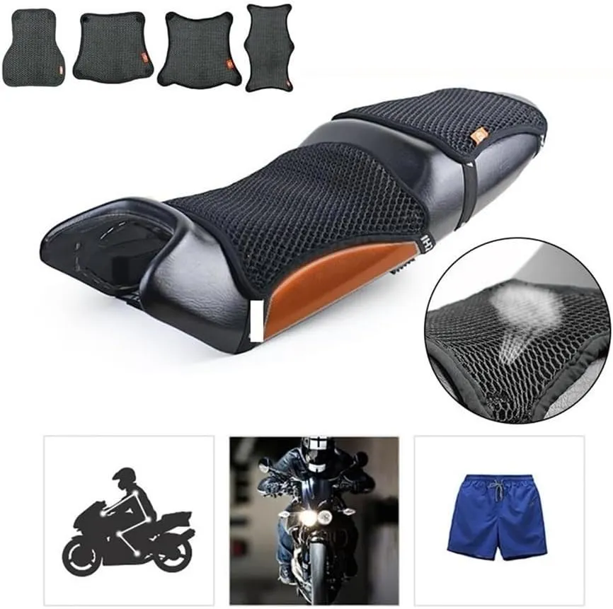 Motorcycle Saddle Cover Motorcycle Seat Cushion Breathable Heat Insulation Air Pad Cover Anti Slip Sunscreen Honeycomb Motorcycle Seat Cover