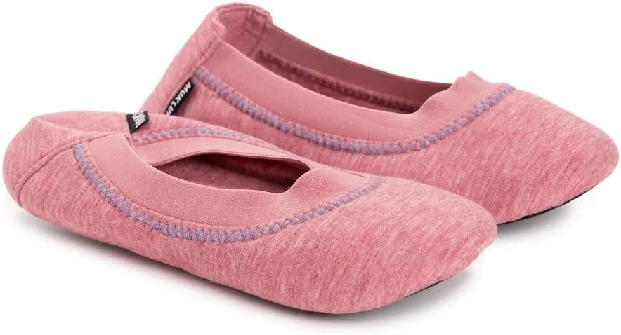 MUK LUKS Women's 2 Pack Travel Ballerina Set Slipper