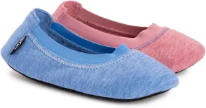 MUK LUKS Women's 2 Pack Travel Ballerina Set Slipper