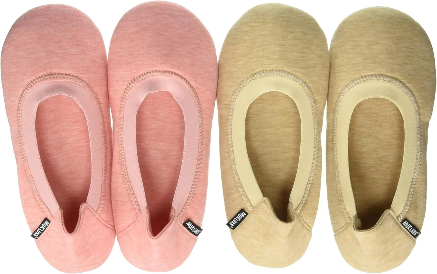 MUK LUKS Women's 2 Pack Travel Ballerina Set Slipper
