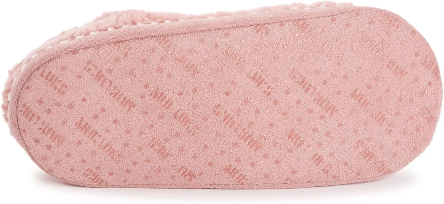 MUK LUKS Women's Sherpa Ballerina Slipper with Applique