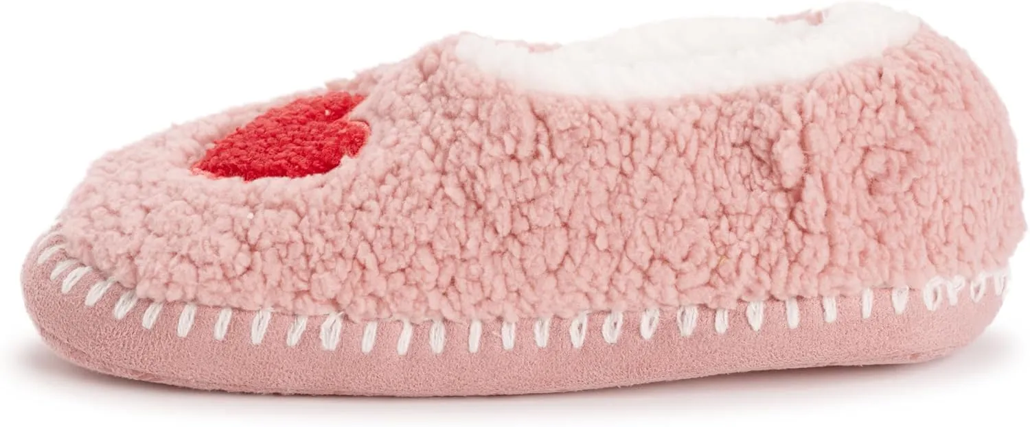 MUK LUKS Women's Sherpa Ballerina Slipper with Applique