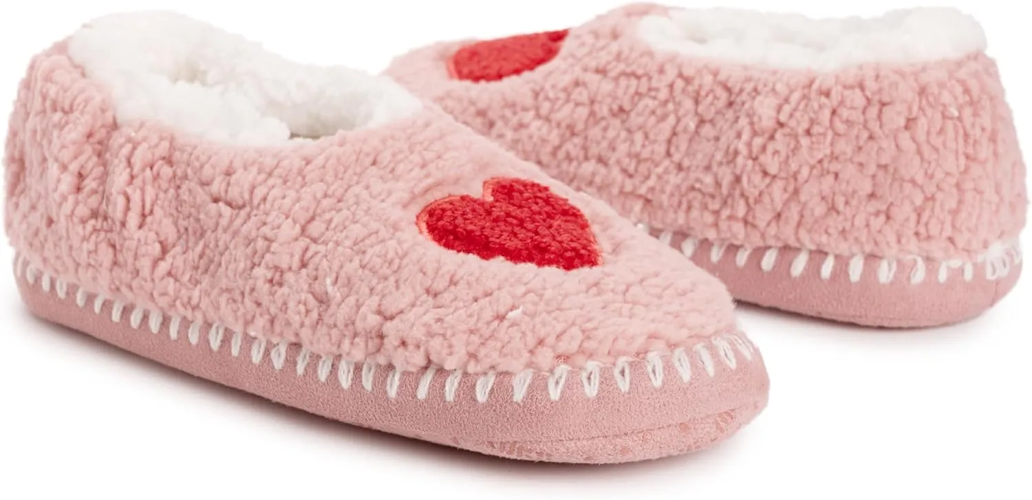 MUK LUKS Women's Sherpa Ballerina Slipper with Applique
