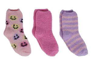 Multi Smileys 3pk Cozy Slipper Socks