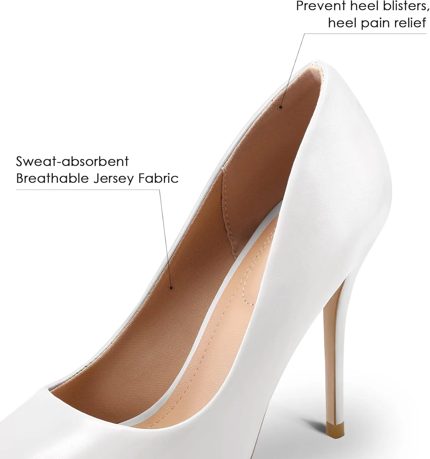 mysoft Women's High Heels Pumps Closed Pointed Toe Stiletto 4IN Heels Dress Wedding Shoes