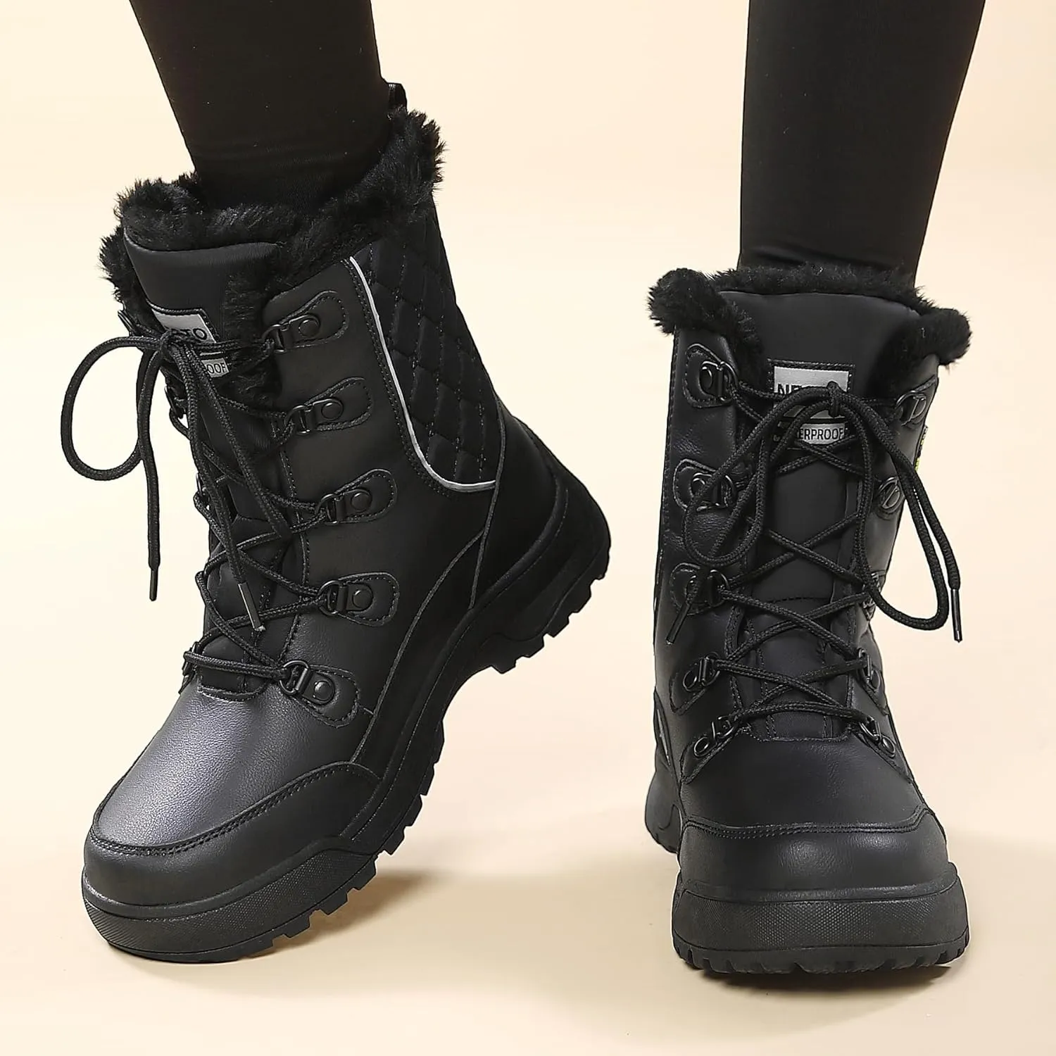 NEOTO Womens Snow Boots Waterproof Winter Booties Warm Lightweight Comfort