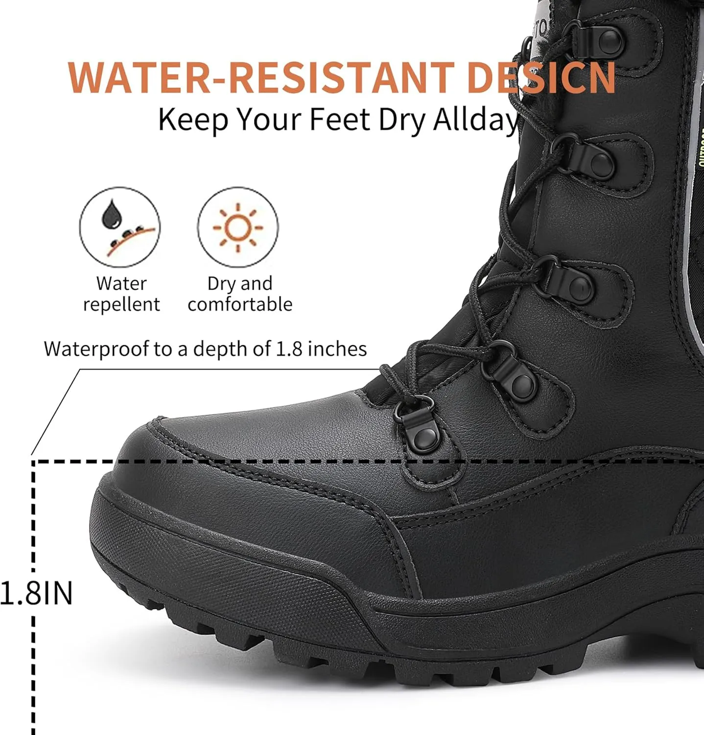 NEOTO Womens Snow Boots Waterproof Winter Booties Warm Lightweight Comfort