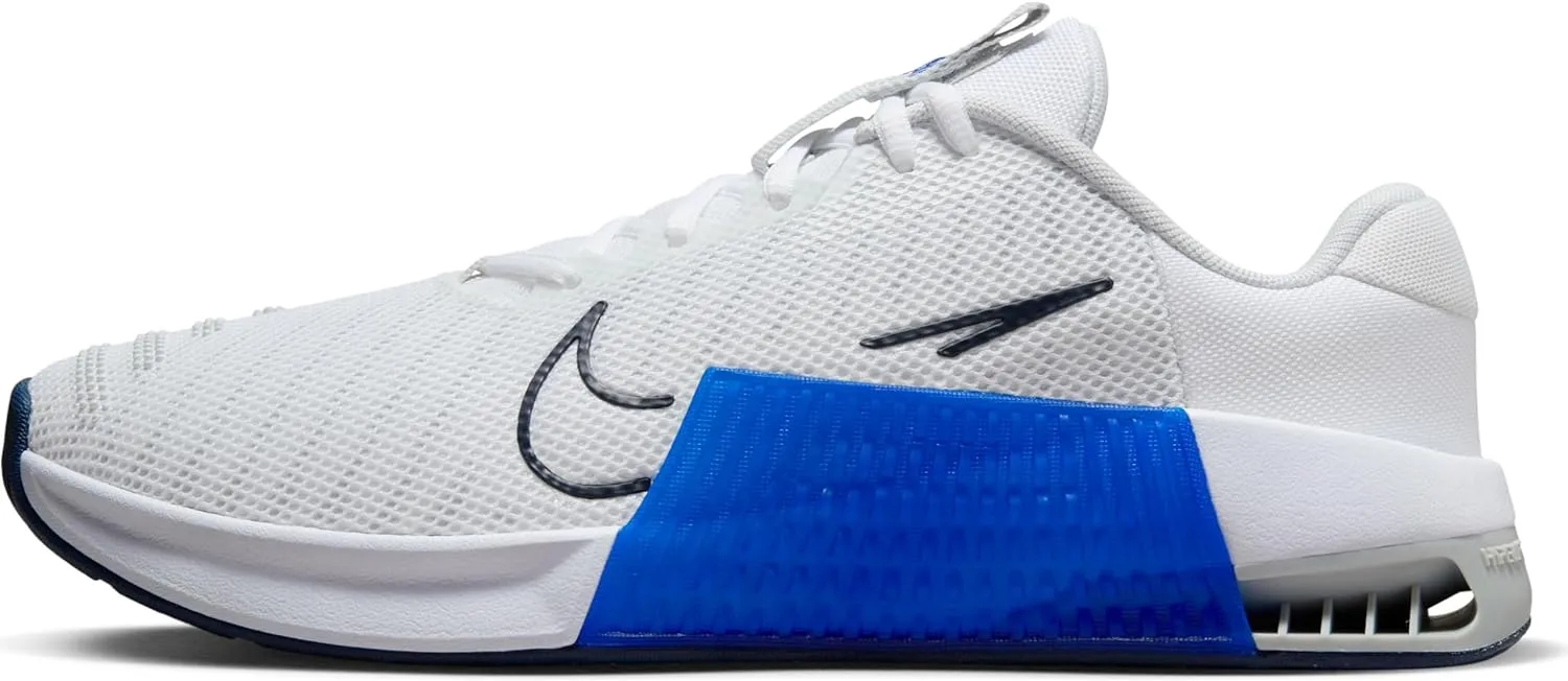 Nike Men's Metcon 9 Sneaker (White/Pure Platinum-Racer Blue, 10)