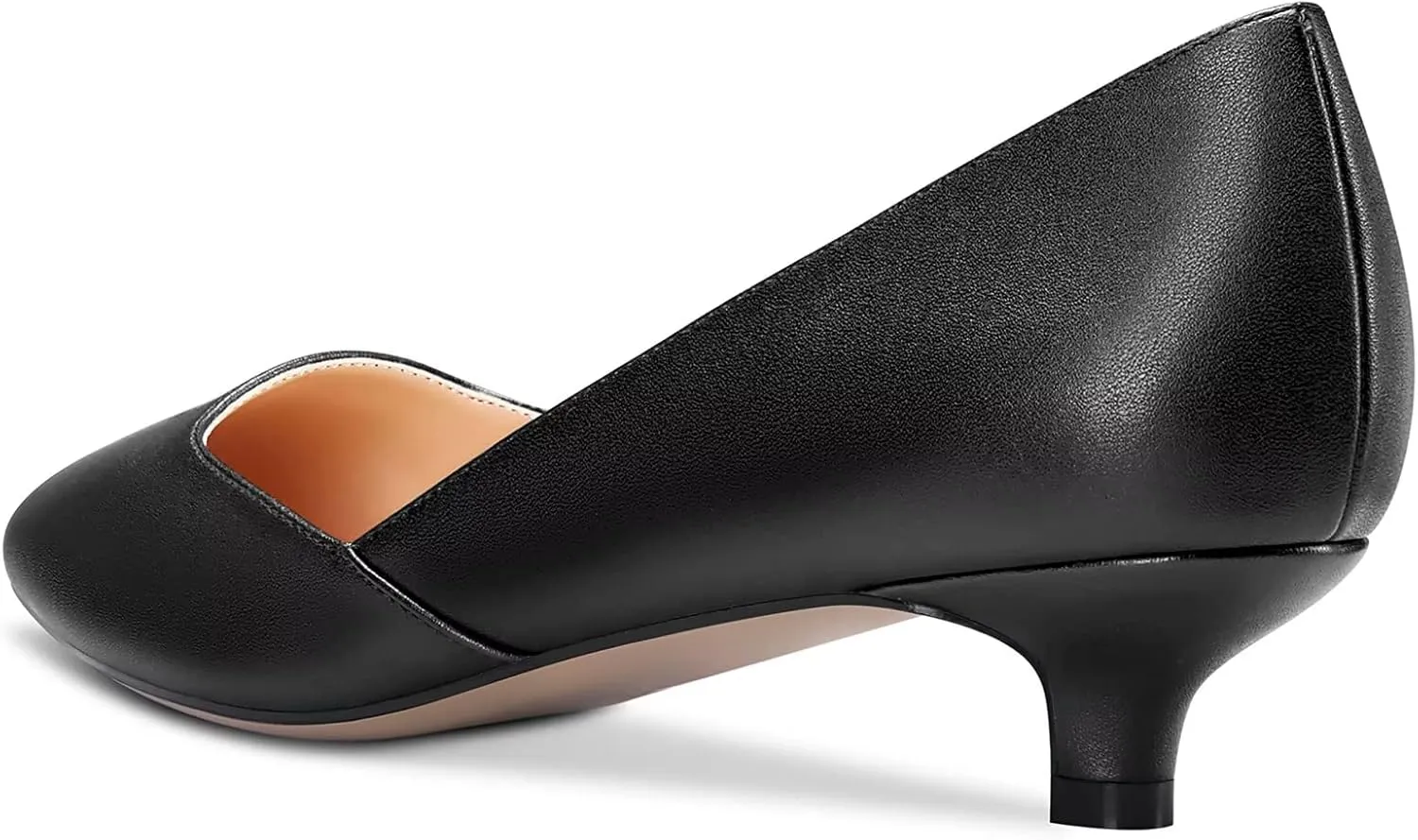 NobleOnly Women Kitten Low Heel Pointed Toe Pumps Slip-on Wedding Office 1.4 Inches Heels