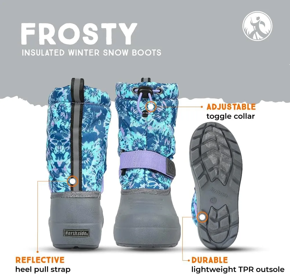 Northside Frosty Insulated Winter Snow Boots for Girls and Boys with Rugged, Water Resistant Nylon Upper, Quick-Drying Lining, Removable EVA Insole, and Durable TPR Outsole