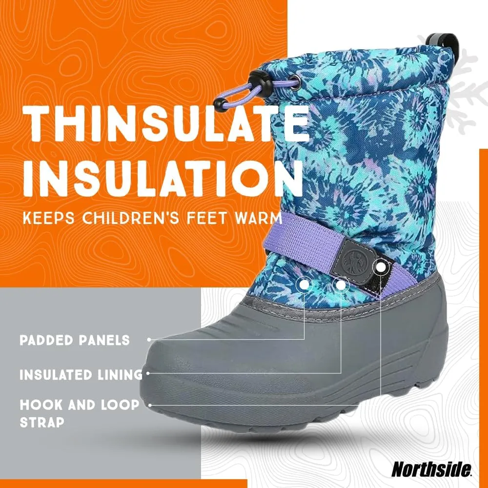Northside Frosty Insulated Winter Snow Boots for Girls and Boys with Rugged, Water Resistant Nylon Upper, Quick-Drying Lining, Removable EVA Insole, and Durable TPR Outsole