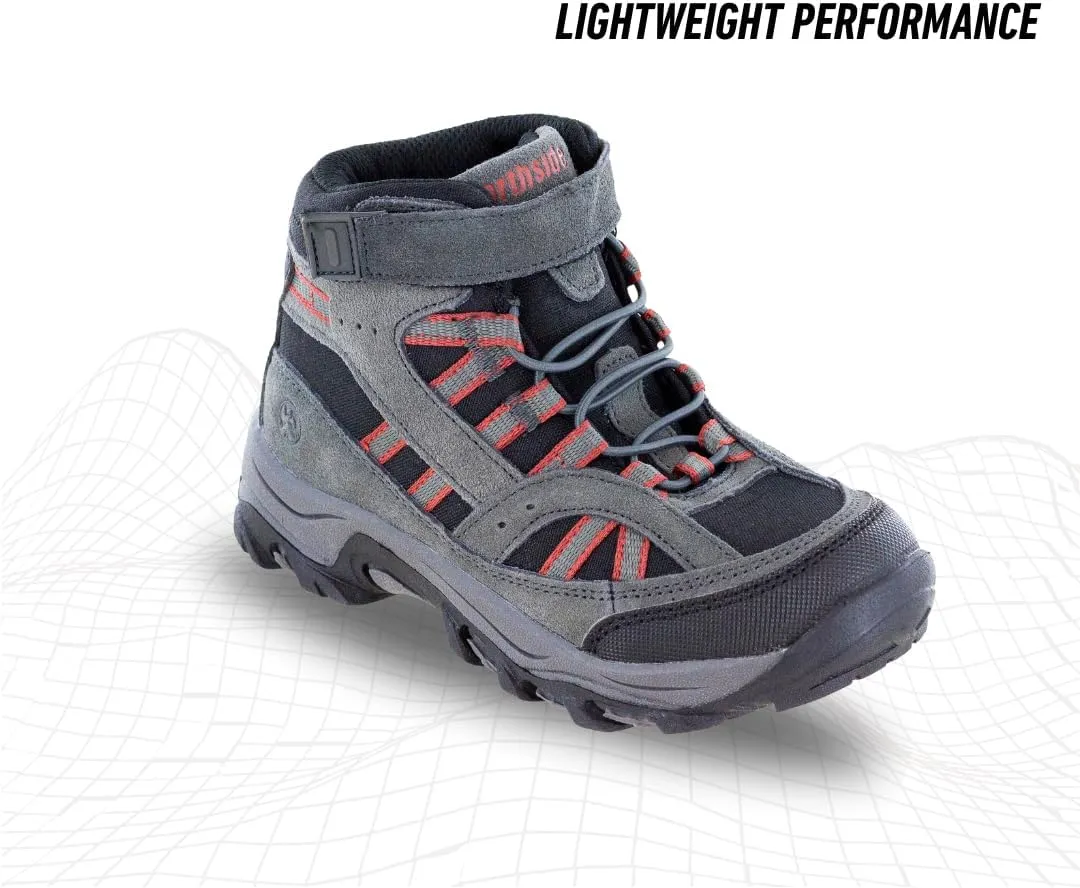 Northside Unisex-Child Rampart Mid Hiking Boots - Lightweight Performance | Suede/Ripstop Nylon Moisture-Wicking Quick Lace-Up Durable TPR Outsole | Kids Hiking Adventure Essential