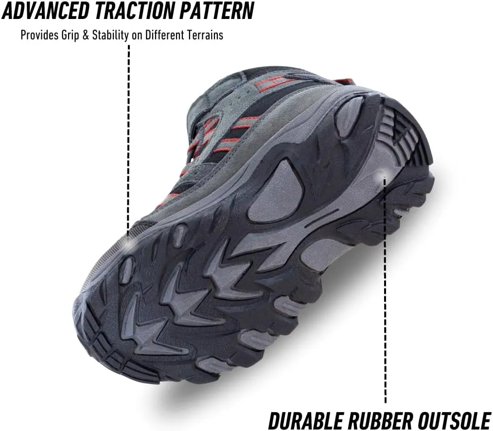Northside Unisex-Child Rampart Mid Hiking Boots - Lightweight Performance | Suede/Ripstop Nylon Moisture-Wicking Quick Lace-Up Durable TPR Outsole | Kids Hiking Adventure Essential