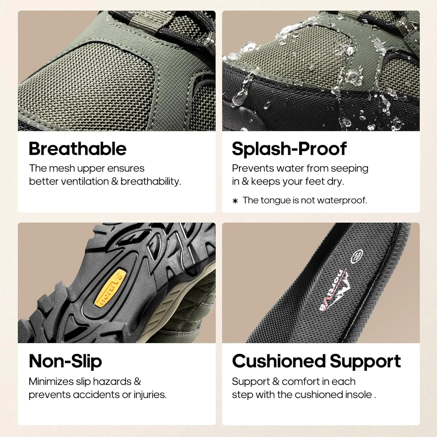 NORTIV 8 Men's Slip on Hiking Shoes Lightweight Trekking Camping Walking Outdoor Shoes