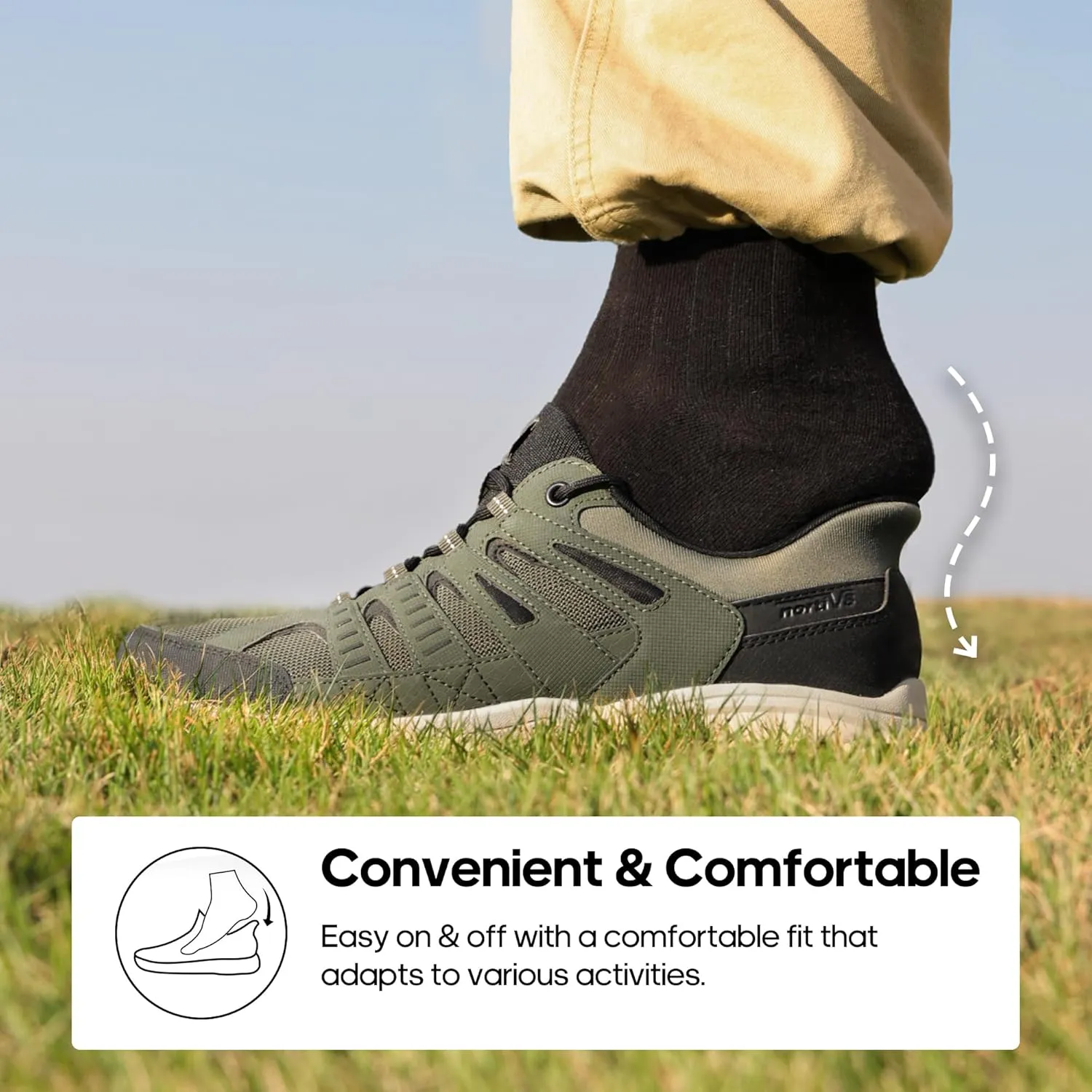 NORTIV 8 Men's Slip on Hiking Shoes Lightweight Trekking Camping Walking Outdoor Shoes