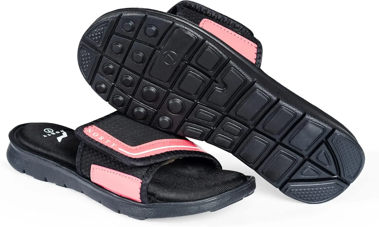 NORTY - Womens Memory Foam Footbed Sandals - Beach, Pool, Shower - Runs 1 Size Small