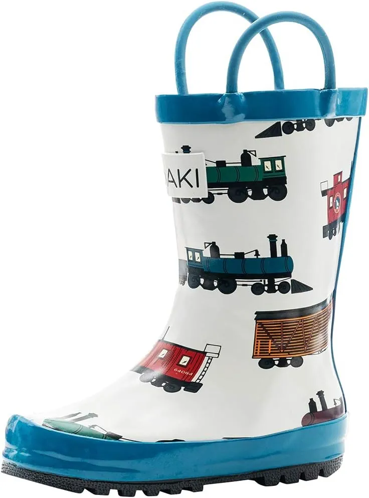 OAKI Toddler Rain Boots - Perfect Kids Rain Boots for Any Weather - Durable Rubber Baby Rain Boots Keep Little Feet Dry, Lightweight Waterproof with Easy-on Handle