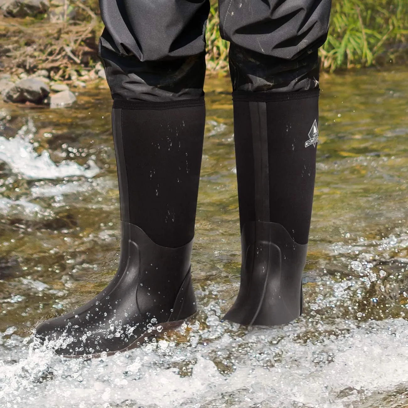 Obcursco Mens Rain Boots, Insulated 6mm Neoprene Rubber Boots for Men and Women Waterproof, Durable Hunting Boots Great for Cold Weather, Farm Working and Fishing