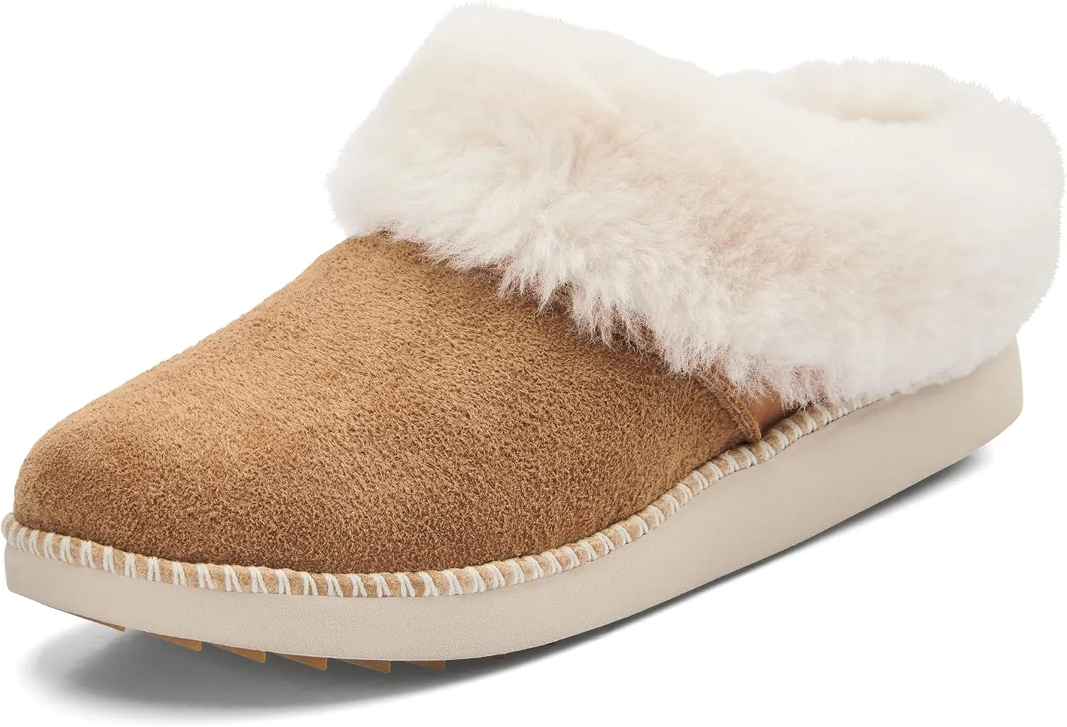 OLUKAI Ku'i Women's Slipper, Soft Full-Grain Leather & Wool Blend Footbed, Wet Grip Soles for Inside & Outside Wear, Cute & Comfortable Slip-On