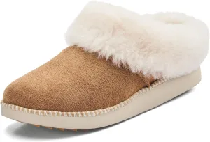 OLUKAI Ku'i Women's Slipper, Soft Full-Grain Leather & Wool Blend Footbed, Wet Grip Soles for Inside & Outside Wear, Cute & Comfortable Slip-On