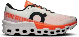 On Men's Cloudmonster 2 Sneaker, White/Flame, 10