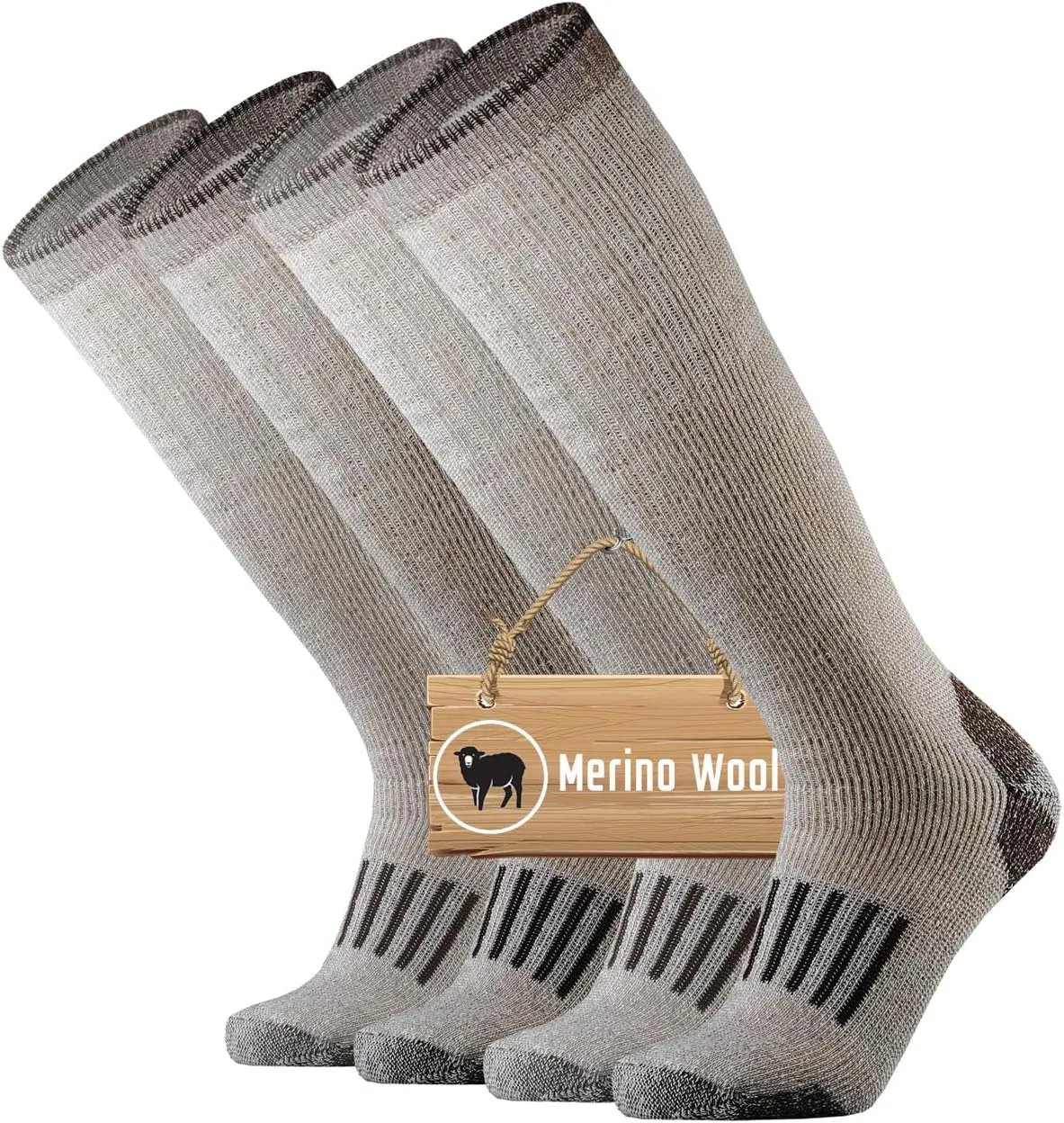 ONKE Knee High Socks Cushioned for Men Steel Toe Work Boots Over the Calf OTC Moisture Wicking Control Warm Hiking Hunting