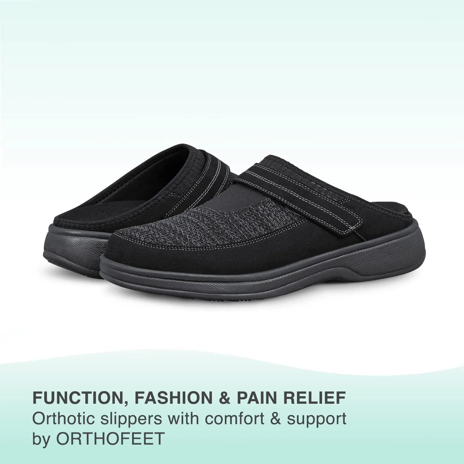 Orthofeet Men's Orthopedic Stretch Knit Hudson Slippers