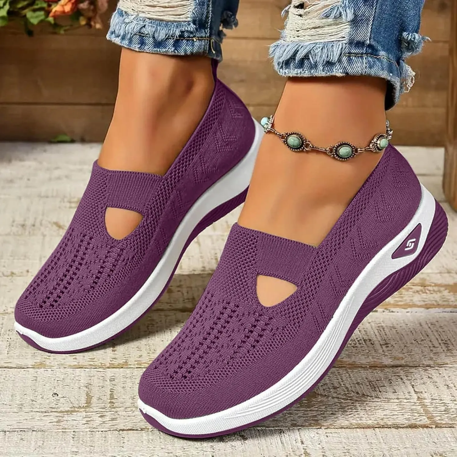 Orthopedic Shoes for Women Walking Shoes 2024 New Breathable Soft Orthopedic Slip-On Indoor Outdoor Casual Shoes