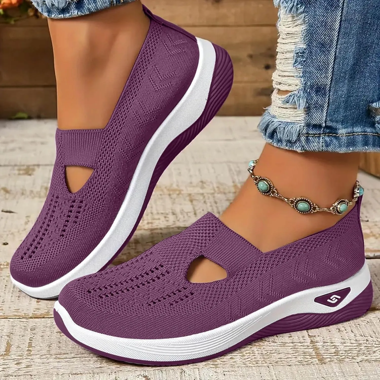 Orthopedic Shoes for Women Walking Shoes 2024 New Breathable Soft Orthopedic Slip-On Indoor Outdoor Casual Shoes