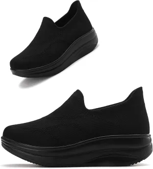 Oude Slip On Sneakers Women Comfortable | Womens Orthopedic Slip On Shoes Traveling | 2 Inch Rocker Bottom