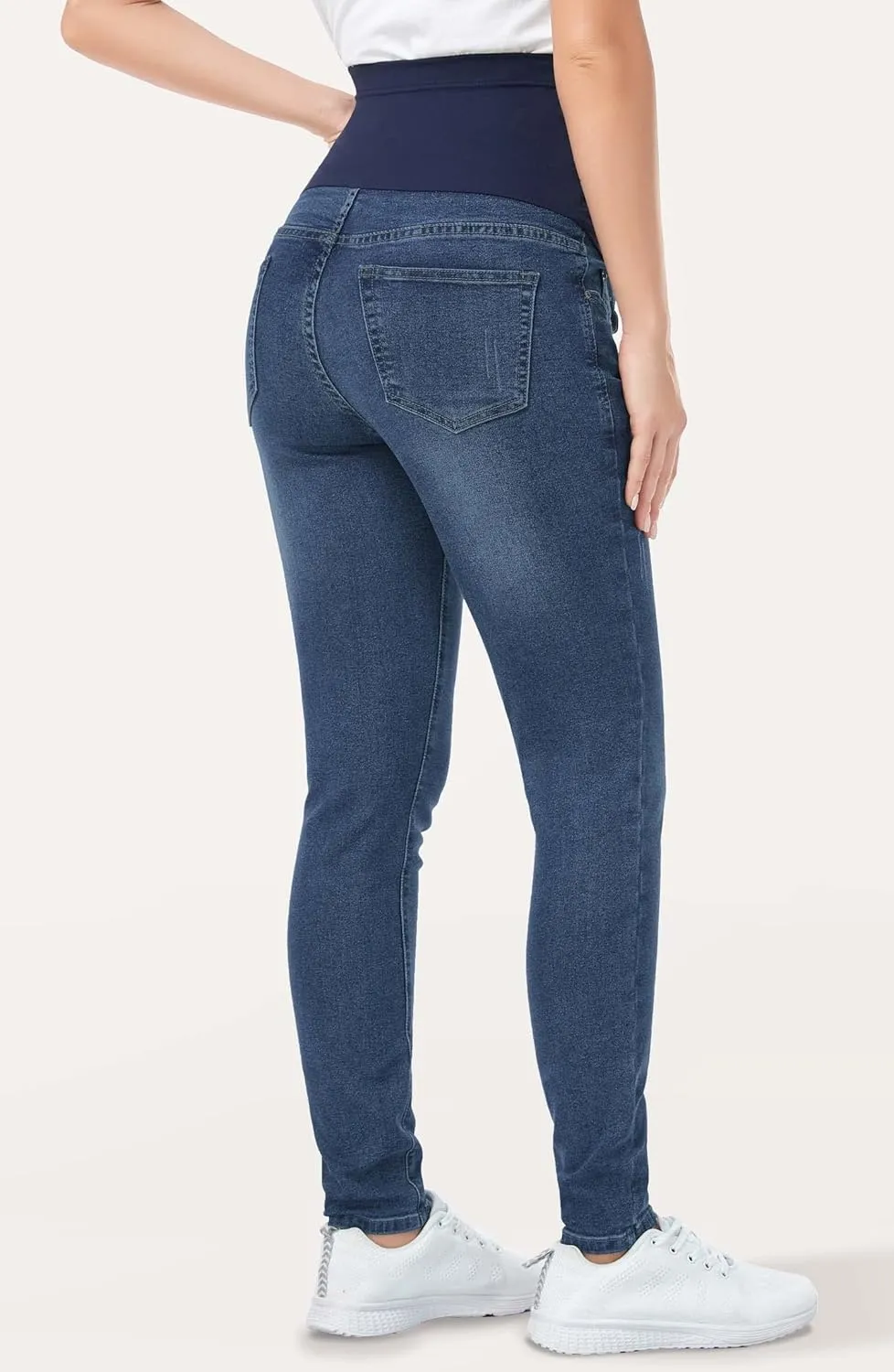 PACBREEZE Women's Maternity Jeans Over Belly Skinny Stretchy Denim Pants Comfy Slim Pregnancy Pants