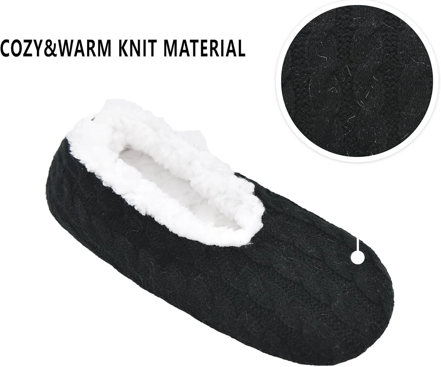 Panda Bros 2 Pairs Slipper Socks For Women With Grippers, Fuzzy Womens Slipper Socks With Non Slip Bottoms, Cozy Warm House Slippers