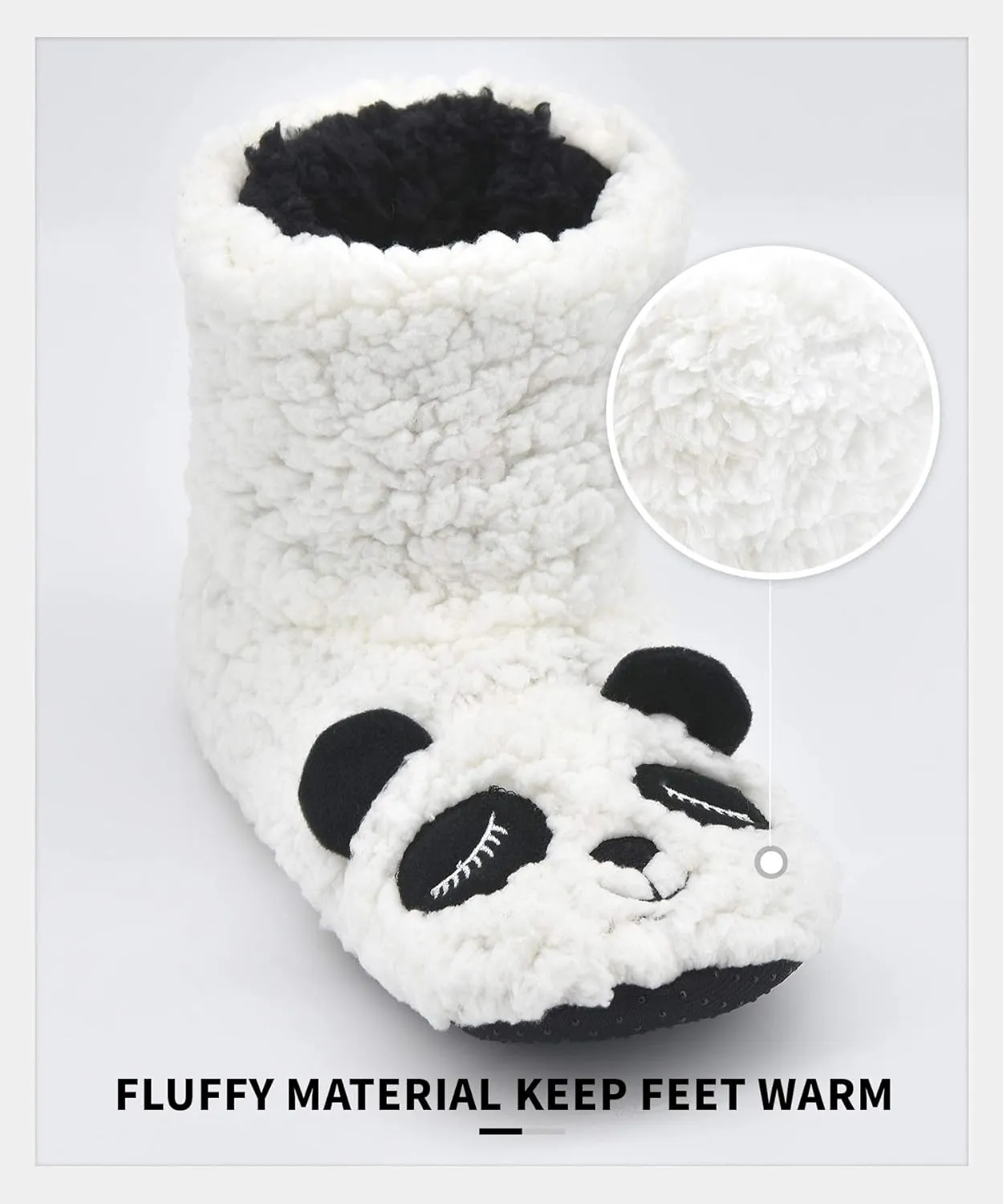 Panda Bros Slipper Socks for Women Cozy Warm Lined Fuzzy Sock Slippers Indoor Booties with Non Slip Grippers