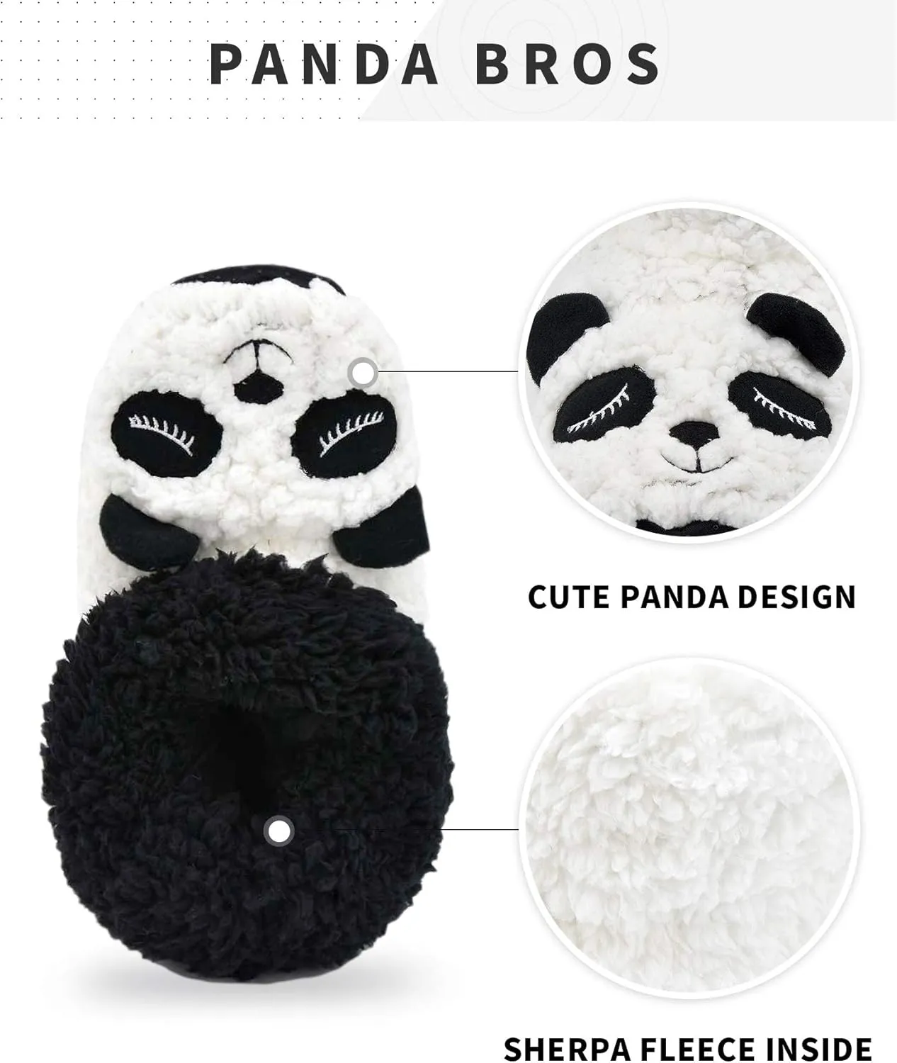 Panda Bros Slipper Socks for Women Cozy Warm Lined Fuzzy Sock Slippers Indoor Booties with Non Slip Grippers