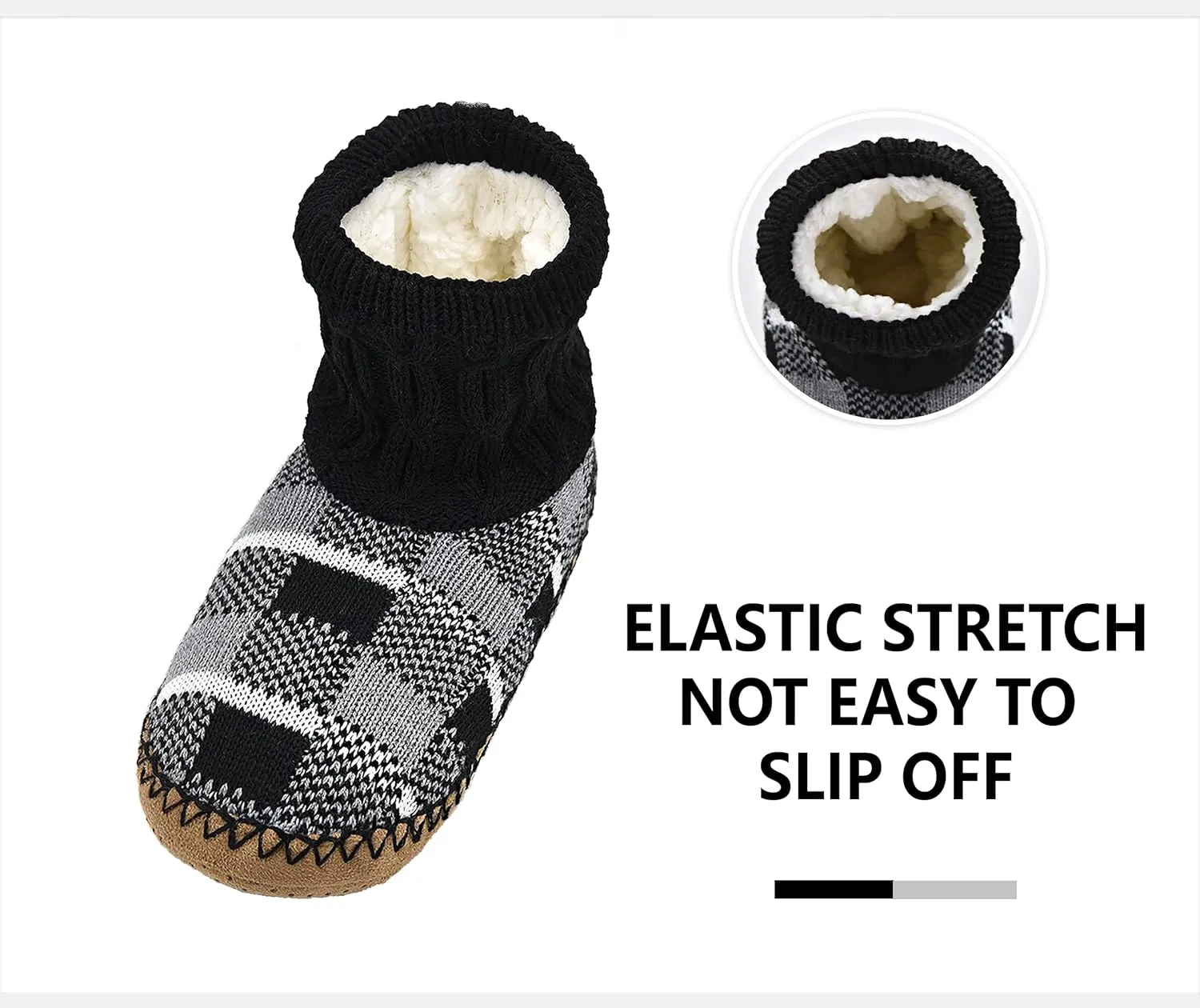 Panda Bros Slipper Socks Soft Cozy Thick House Indoor Boot Sock Shoes with Anti-Skid Bottom Soles for Men's