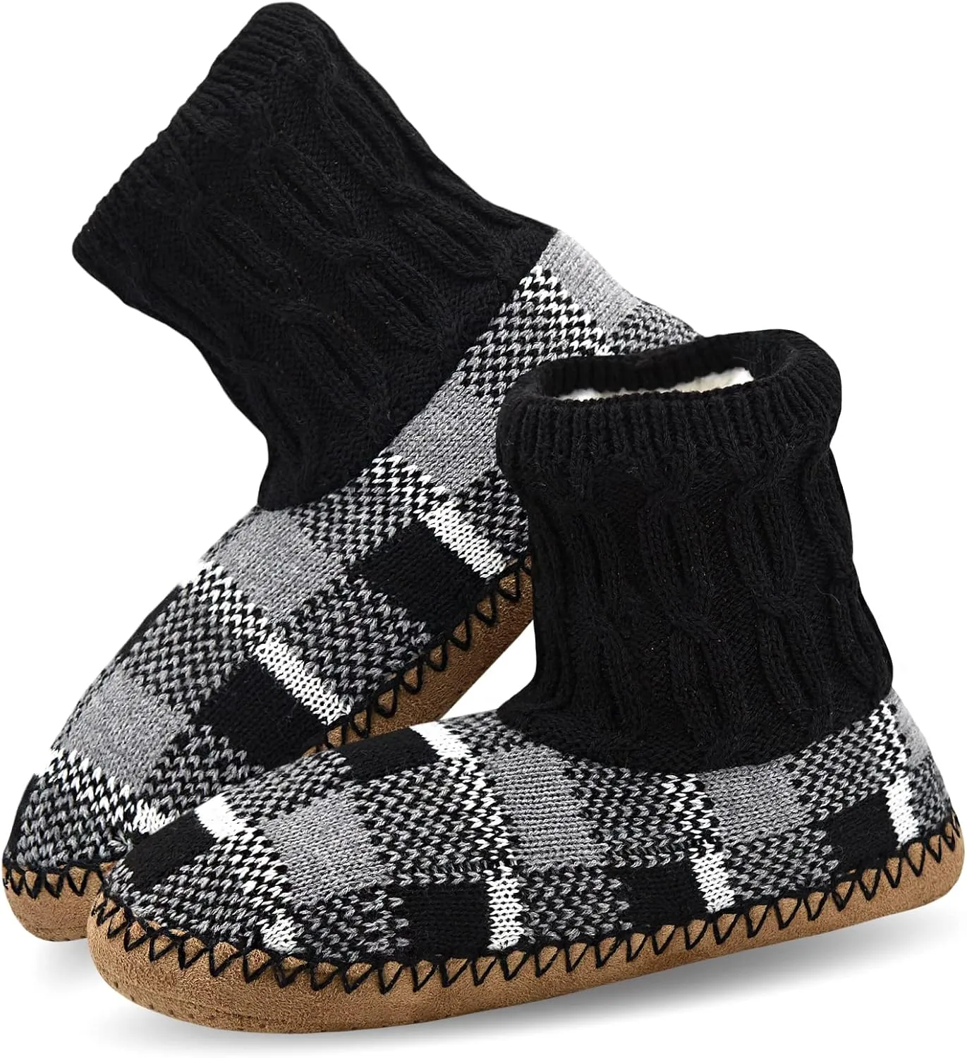 Panda Bros Slipper Socks Soft Cozy Thick House Indoor Boot Sock Shoes with Anti-Skid Bottom Soles for Men's