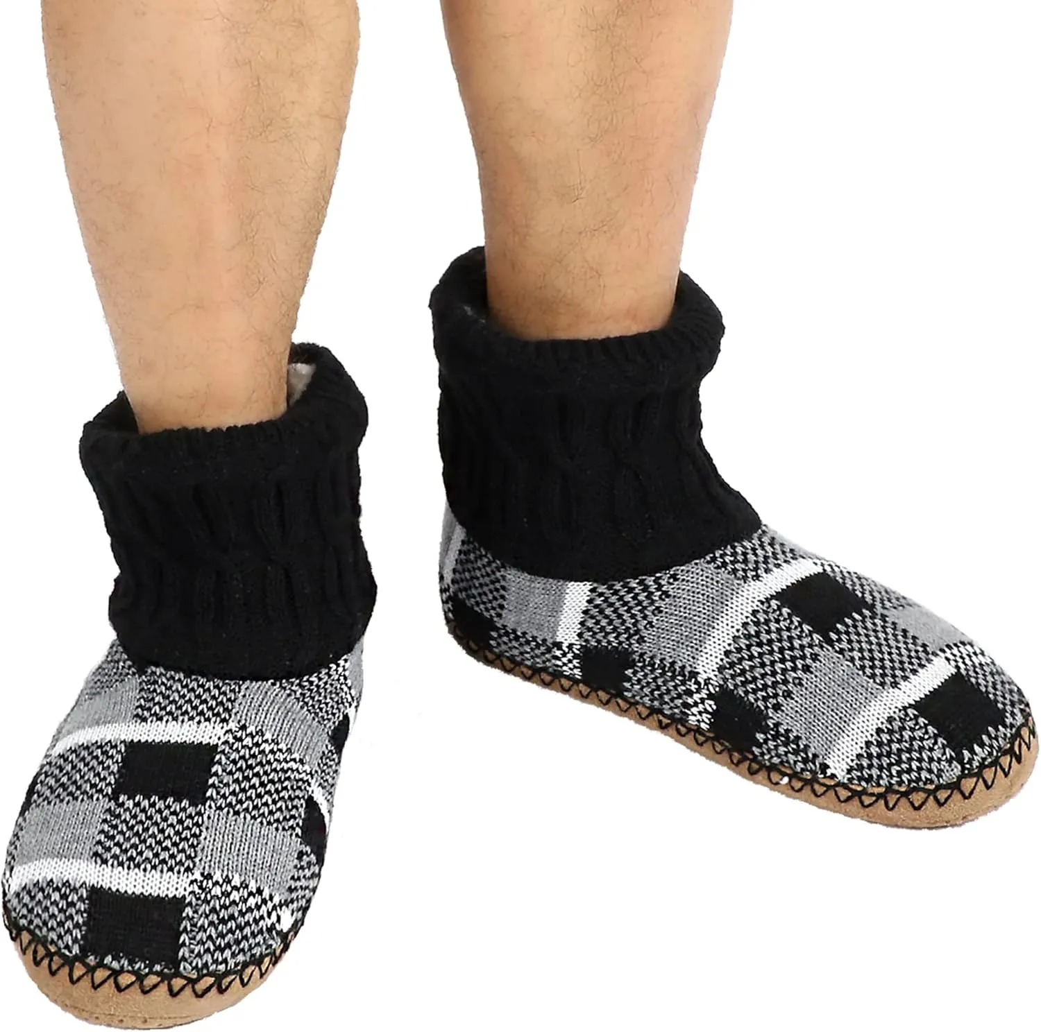 Panda Bros Slipper Socks Soft Cozy Thick House Indoor Boot Sock Shoes with Anti-Skid Bottom Soles for Men's